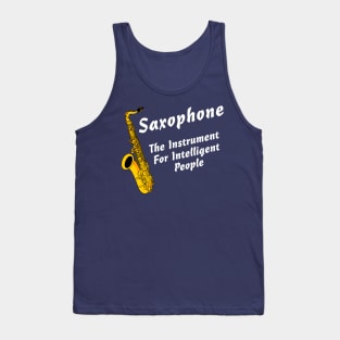 Intelligent Saxophone White Text Tank Top